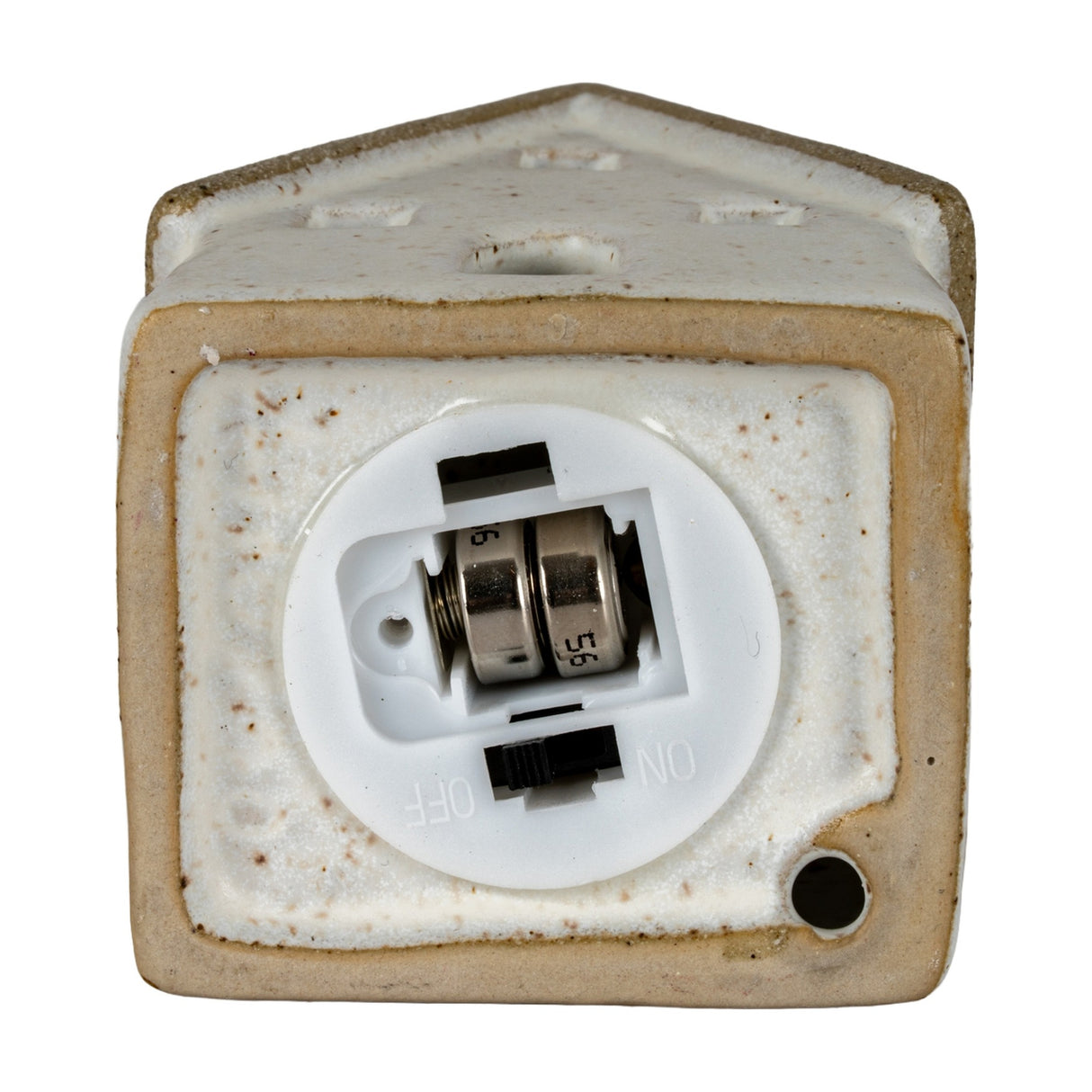 Ceramic Large Town Cottage With LED Lights – White