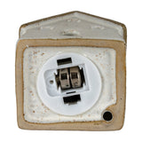 Ceramic Large Town Cottage With LED Lights – White