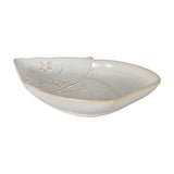 Hill Interiors Ceramic Santa Dish in white, a shallow oval serving piece with moulded star and Santa detailing under a glazed finish, on a white background.