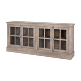 Wooden Glazed Four-Door Sideboard – Brown