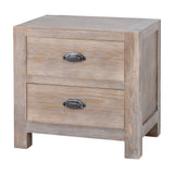2 Drawer Wooden Bedside Table – Brown