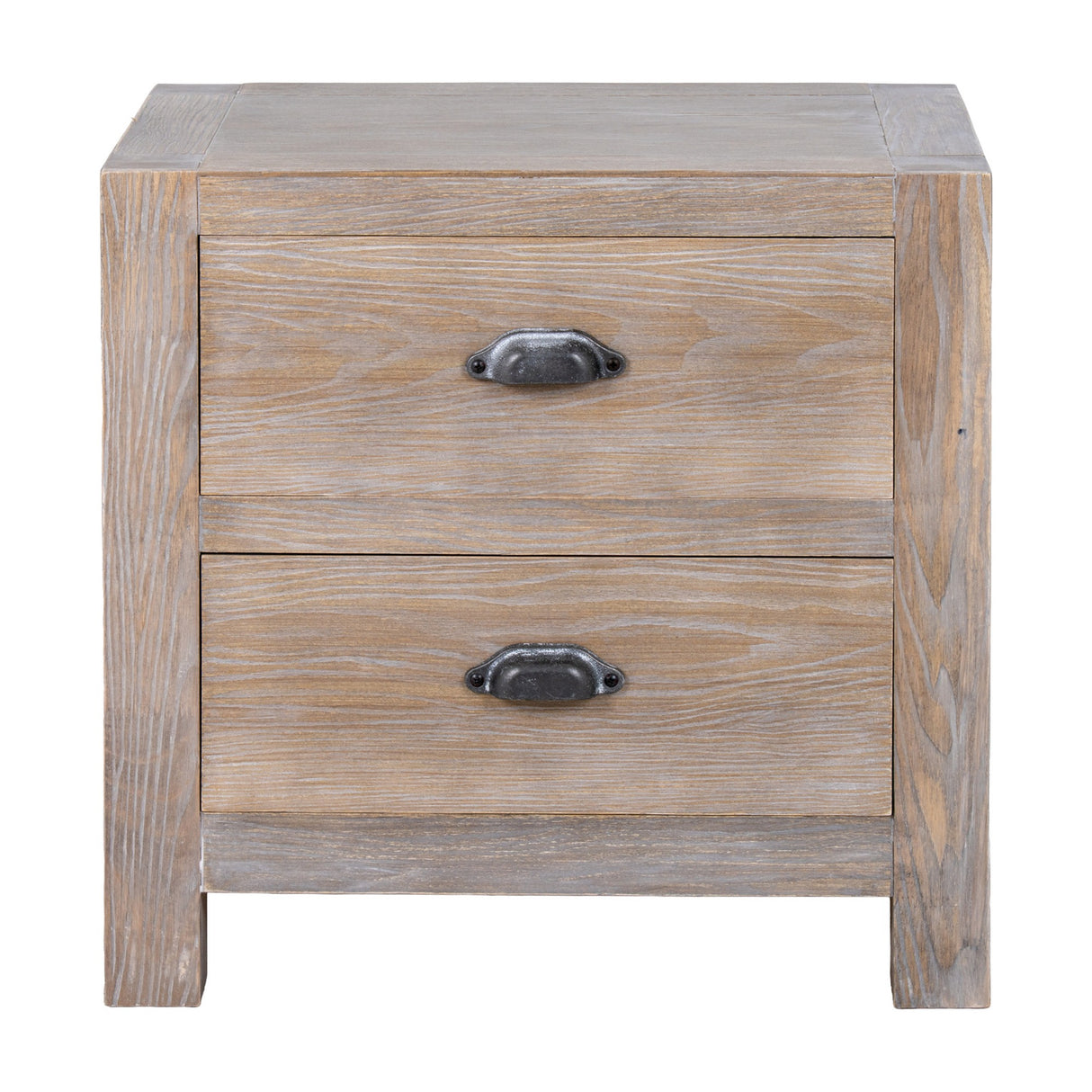 2 Drawer Wooden Bedside Table – Brown
