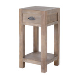 Large One Drawer Lamp Table in Wood – Brown