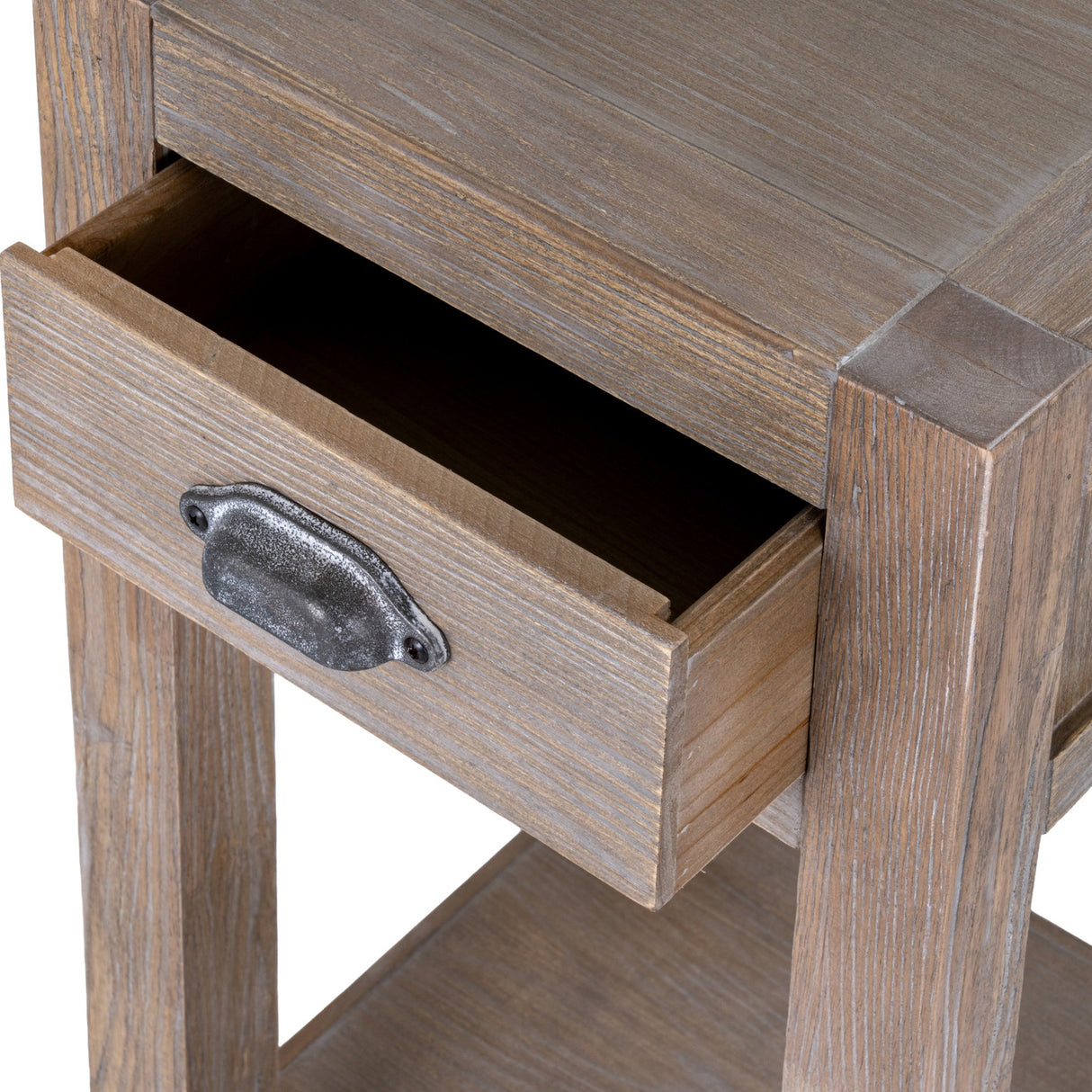 Large One Drawer Lamp Table in Wood – Brown