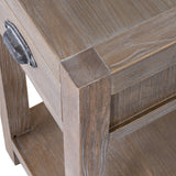 Large One Drawer Lamp Table in Wood – Brown