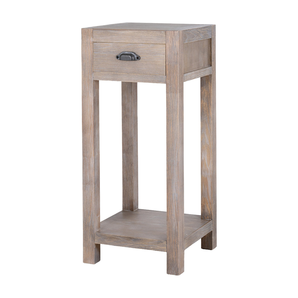 Small Wooden Lamp Table with Drawer – Brown