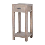 Small Wooden Lamp Table with Drawer – Brown