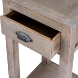 Small Wooden Lamp Table with Drawer – Brown