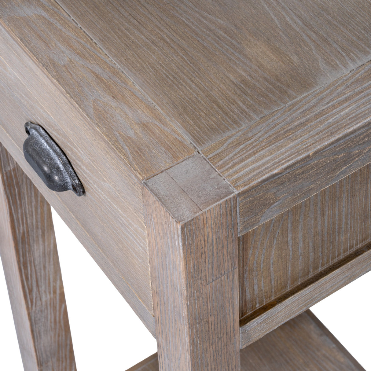 Small Wooden Lamp Table with Drawer – Brown