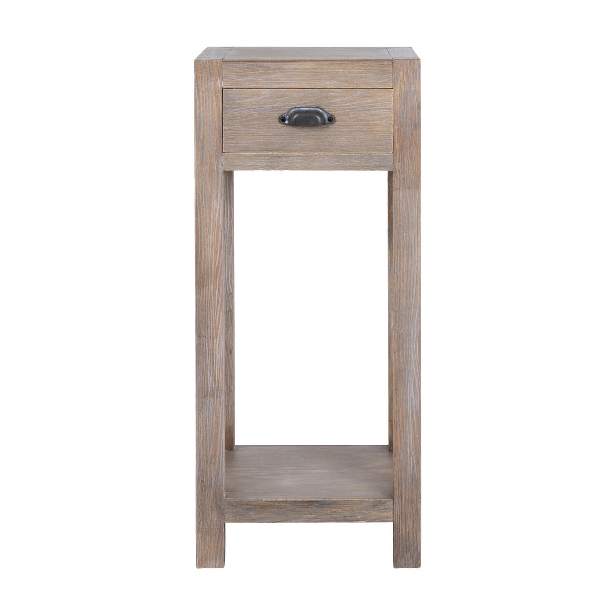 Small Wooden Lamp Table with Drawer – Brown