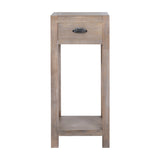 Small Wooden Lamp Table with Drawer – Brown