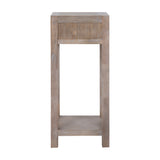 Small Wooden Lamp Table with Drawer – Brown