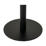 Hill Interiors Stanwyke round coffee table base with black metal cylindrical column and flat circular disc foot on a plain white background.
