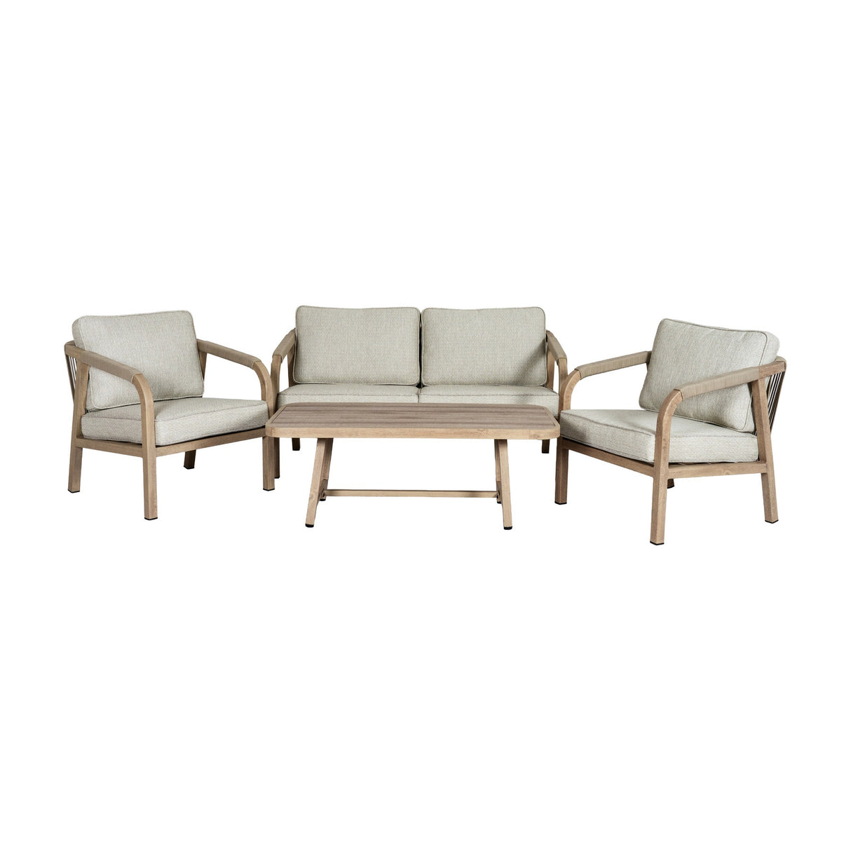 Outdoor Four Seater Garden Lounge Set – Brown