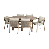 Outdoor 6 Seater Metal Dining Set – Brown