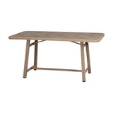 Outdoor 6 Seater Metal Dining Set – Brown