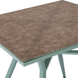 Hill Interiors French Grey Glass Table with tempered glass top in a warm brown tone, set on a soft grey frame with tapered legs.