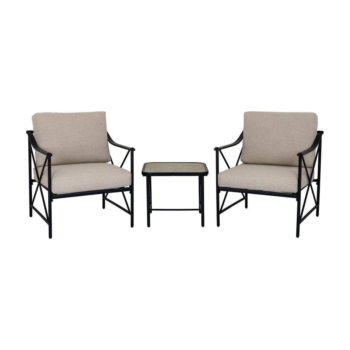 Outdoor Metal Bistro Set – Black