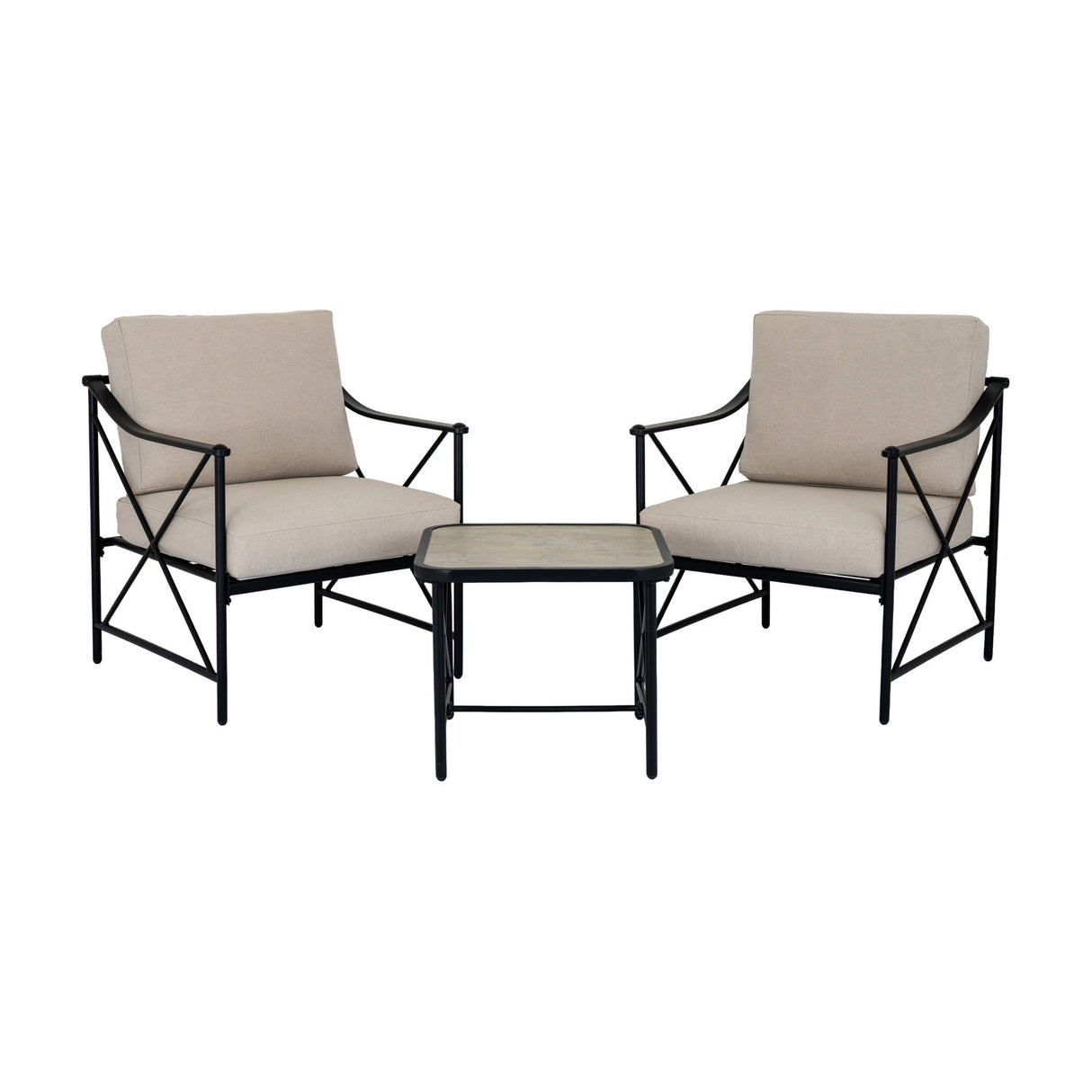 Outdoor Metal Bistro Set – Black