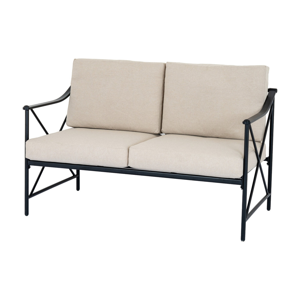 Metal Four-Seater Garden Lounge Set – Black