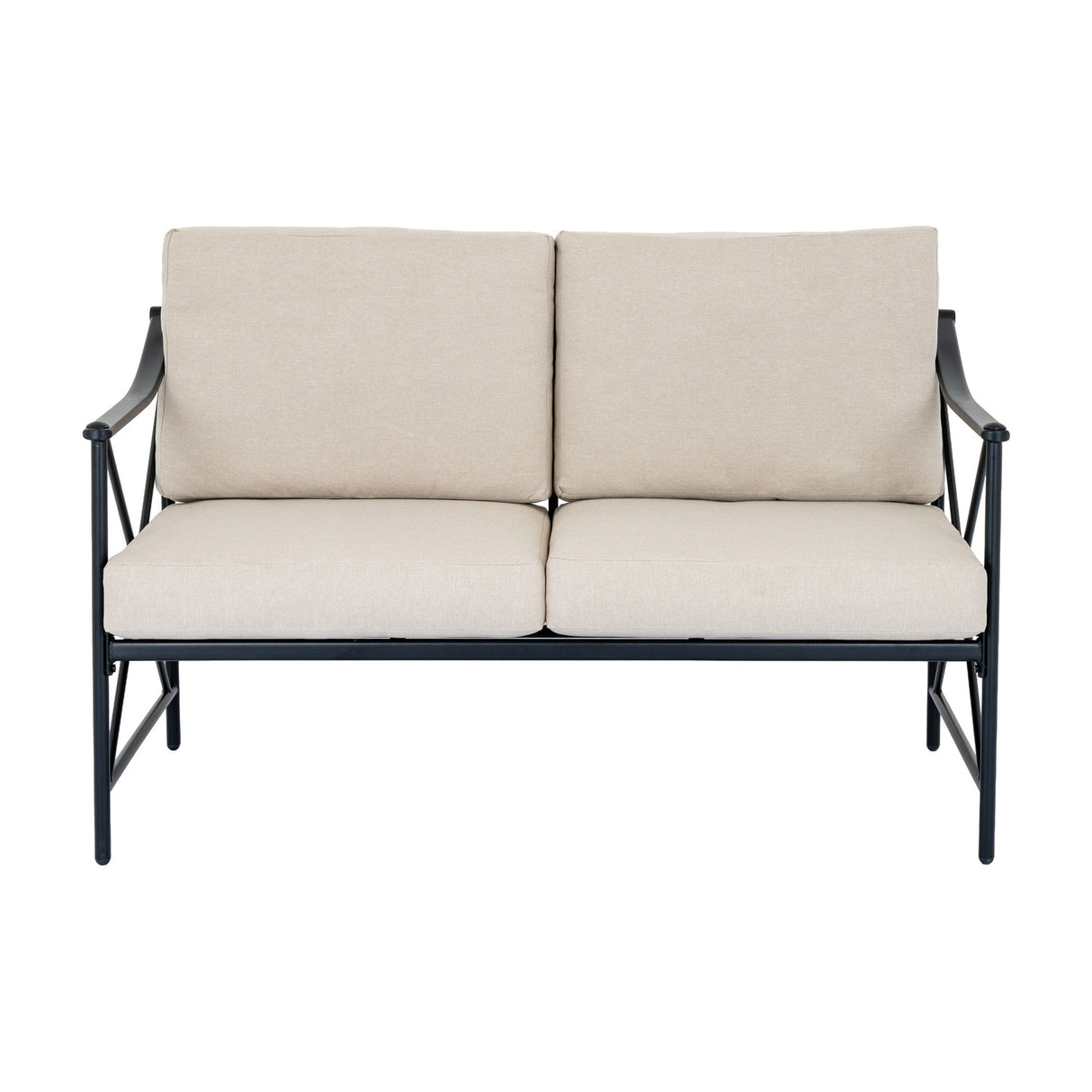 Metal Four-Seater Garden Lounge Set – Black