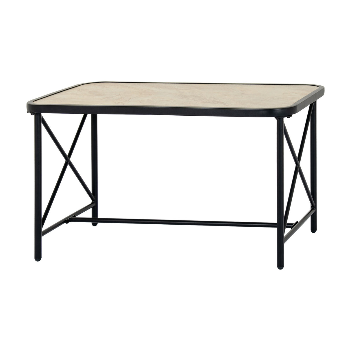 Metal Four-Seater Garden Lounge Set – Black