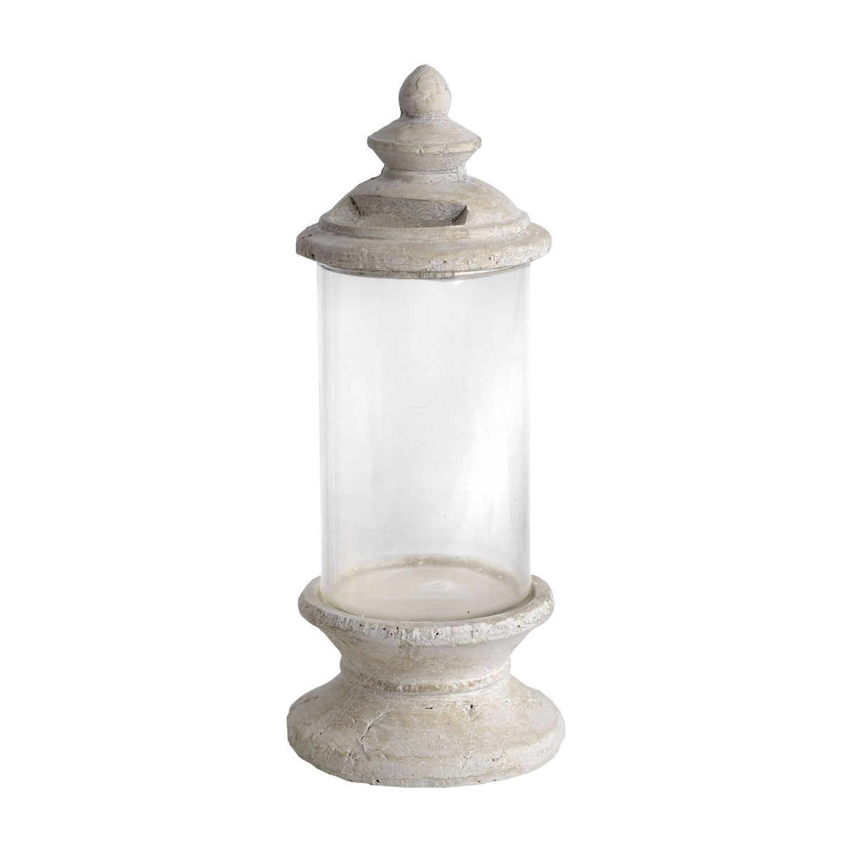 Large Glass Candle Lantern – Cream