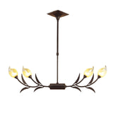 Holland Telescopic 4 Light Linear Suspension Light - Brown & Black Oxide