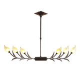Holland Telescopic 6 Light Linear Suspension Light - Brown & Black Oxide