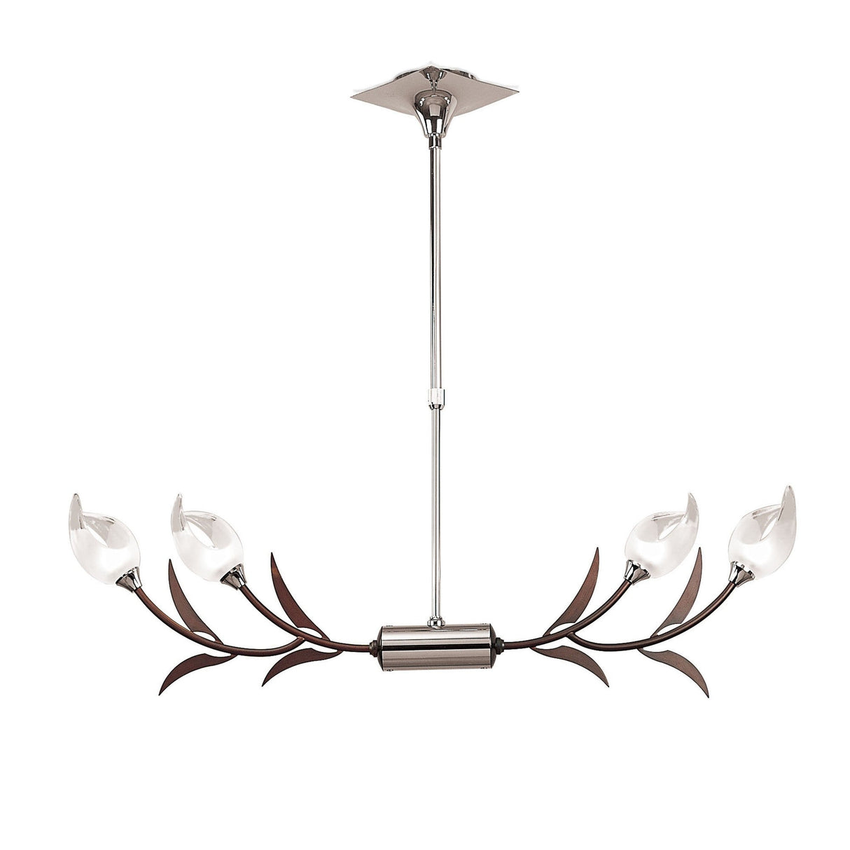 Holland Telescopic 4 Light Linear Suspension Light - Chrome & Wenge