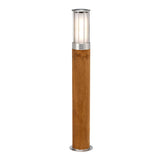 Hornsea 1 Light Bollard - Teak with Stainless Steel  