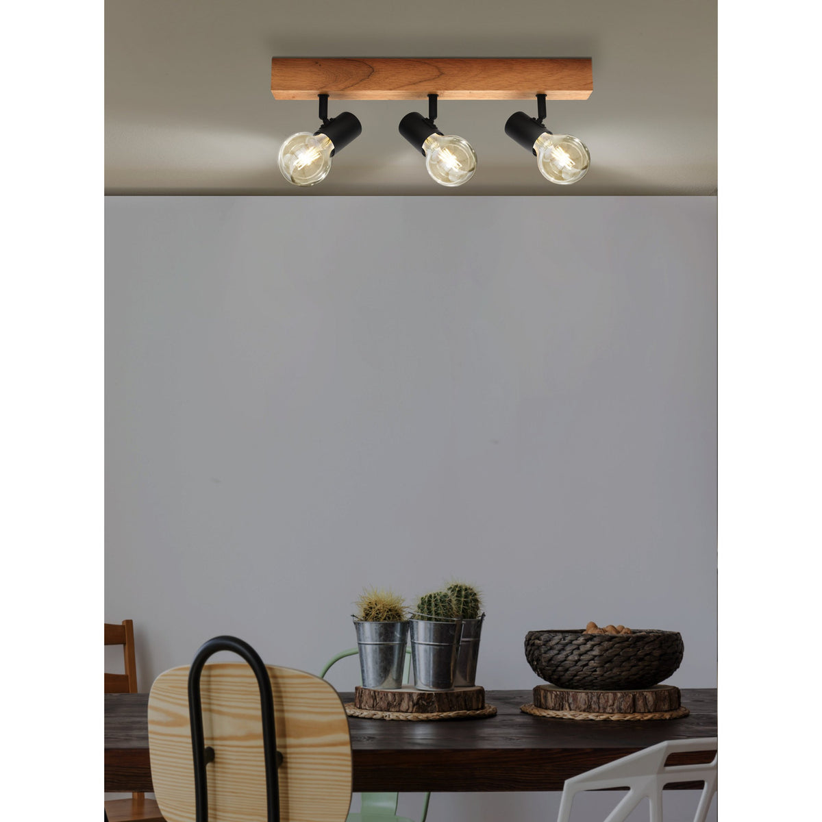 Hosmane 3 Light Spotlight Bar - Brown & Black
