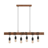Hosmane 6 Light Linear Pendant Light - Antique Brown & Black