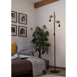 Hosmane Floor Lamp - Black & Wood