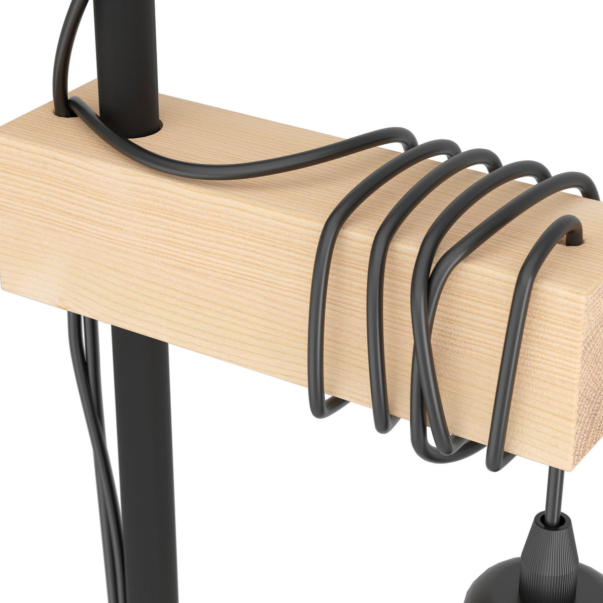 Hosmane Floor Lamp - Black & Wood