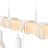 Hosmane Wooden 6 Light Linear Pendant Light - White & Wood