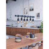 Hosmane Wooden Linear Pendant Light - Black