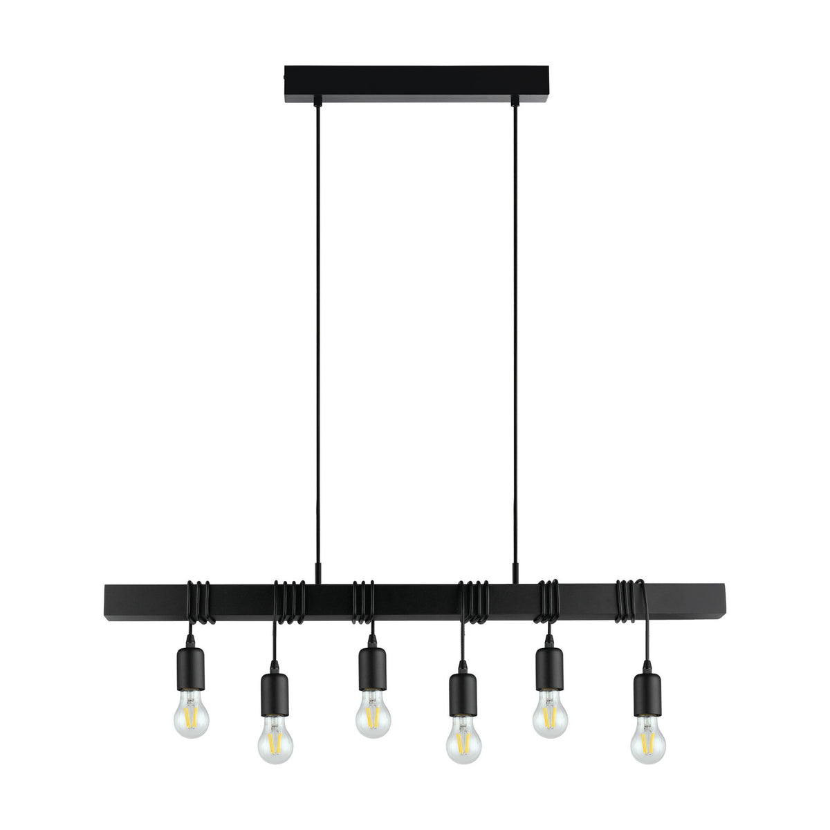 Hosmane Wooden Linear Pendant Light - Black