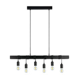 Hosmane Wooden Linear Pendant Light - Black