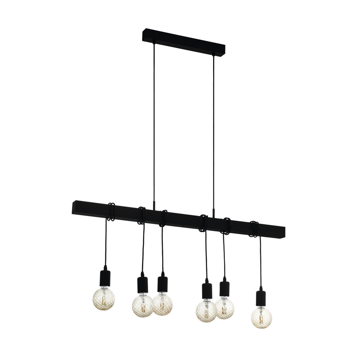 Hosmane Wooden Linear Pendant Light - Black