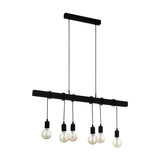 Hosmane Wooden Linear Pendant Light - Black