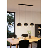 Hosorne Linear Pendant Light - Black & Brown