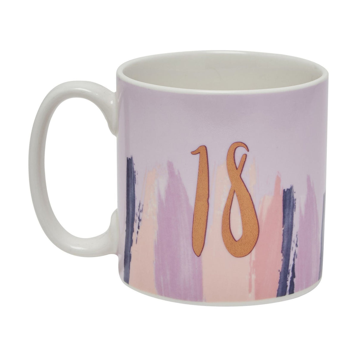 Luxe 18 Brushstroke Print Porcelain Mug - Lilac & Blush