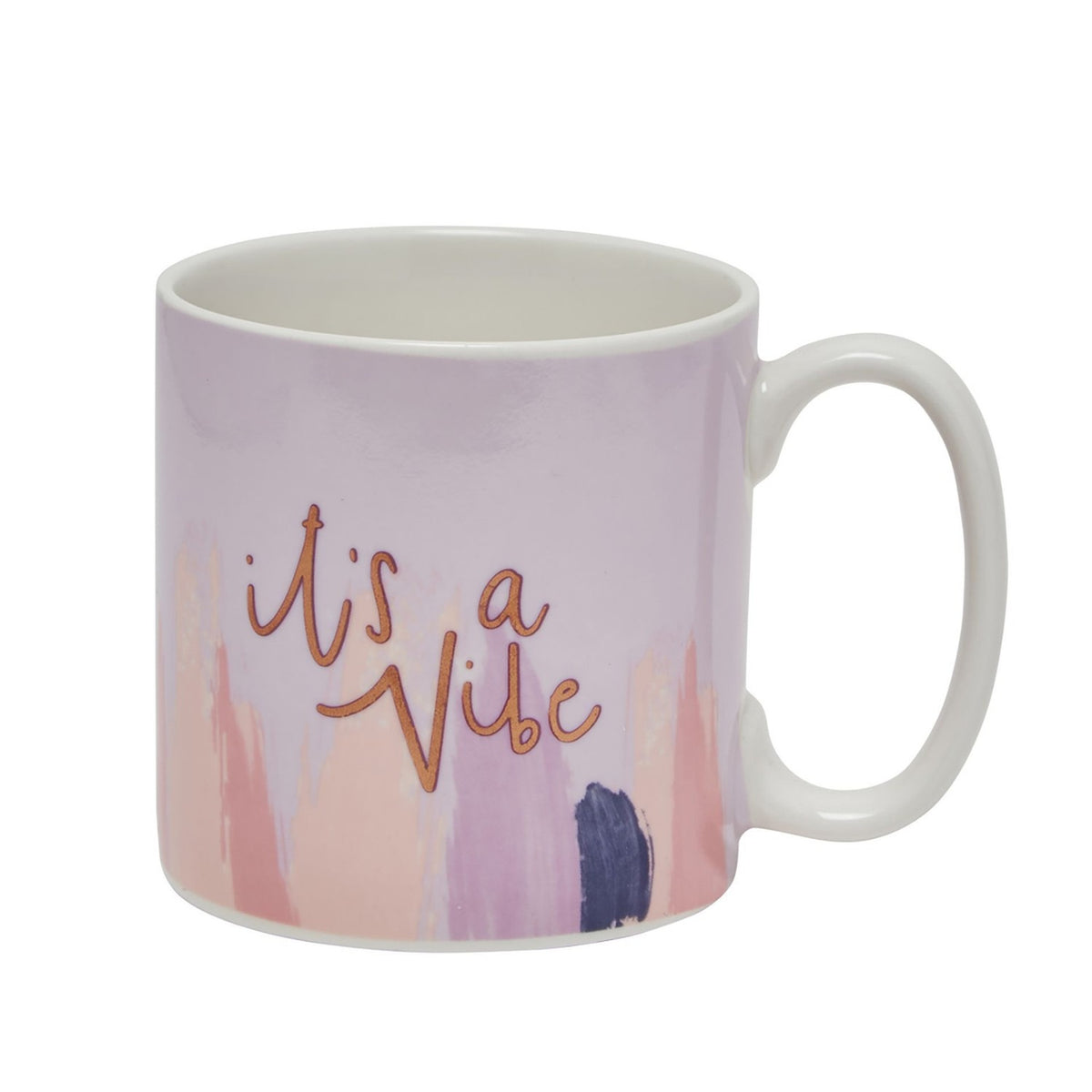 Luxe 18 Brushstroke Print Porcelain Mug - Lilac & Blush