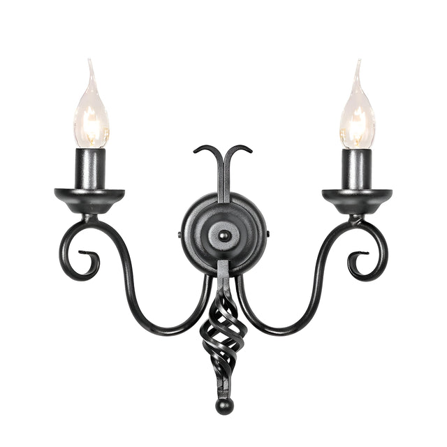 Harlech 2 Light Wall Light - Black