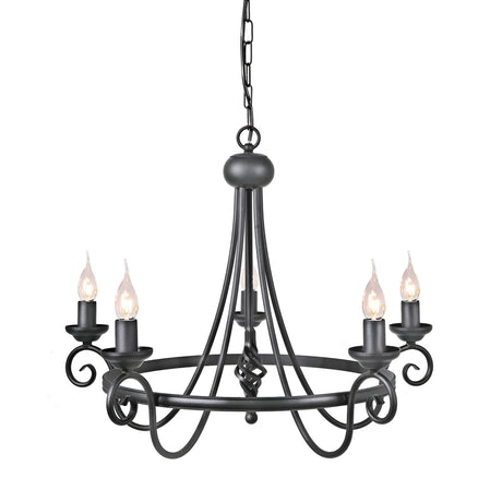 Harlech 5 Light Chandelier - Black