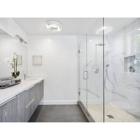 Huevo 5 Light Outdoor Semi-Flush Ceiling Light - Chrome/Opal White