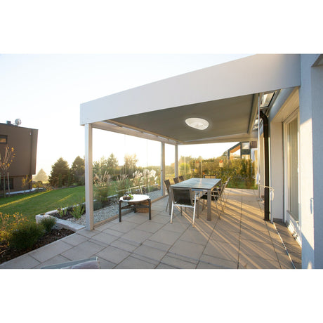 Huevo 6 Light Outdoor Semi-Flush Ceiling Light - Chrome/Opal White