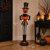 Metal Nutcracker Garden Ornament 120.9 x 37.8cm - Black & Orange