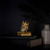 Gothic Skull with Crown Book Stack Jewellery Box - Gold